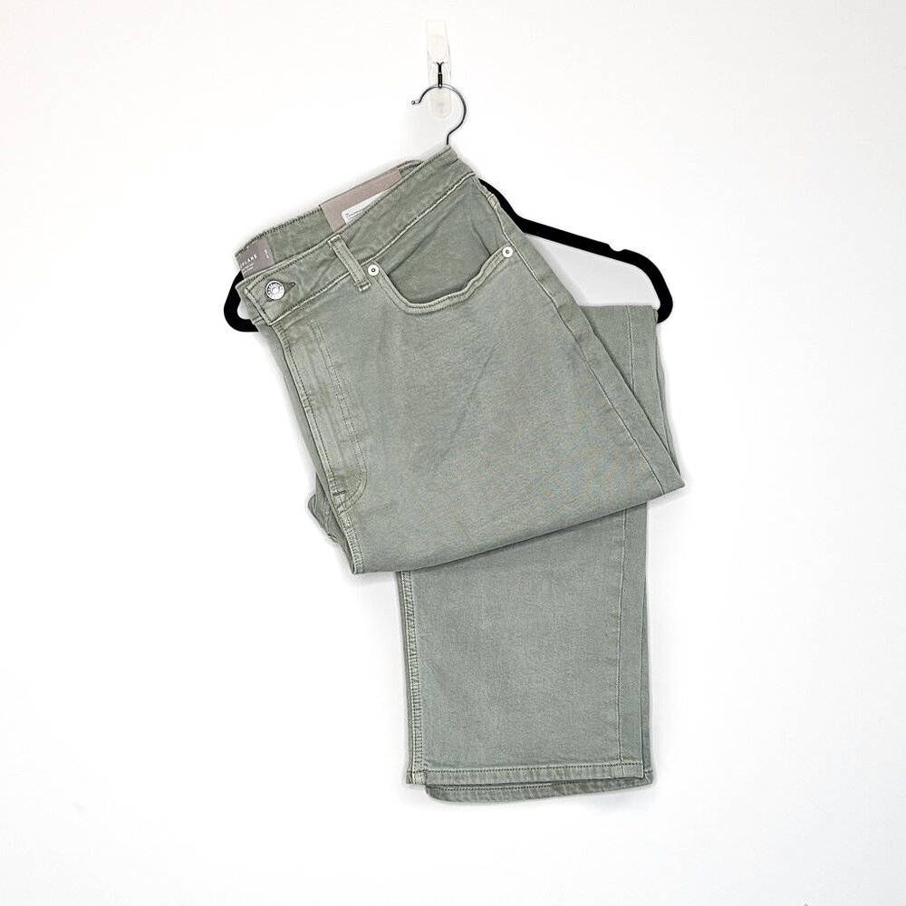 34 Tall Green Everlane High Rise Straight Leg Organic Cotton Jeans